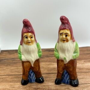 Vintage Ceramic Gnome Salt & Pepper Shakers Japan